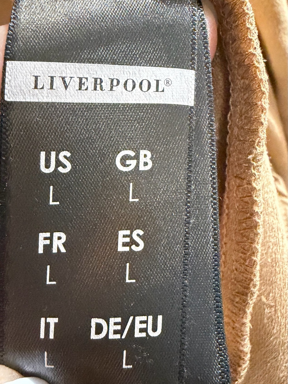 Liverpool Los Angeles Brown Faux Suede Open Front Draped Cardigan Jacket Large - Picture 5 of 13